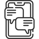 Ein Zeichen für ein Chat-Programm. Ein Zeichen für ein Chat-Programm.